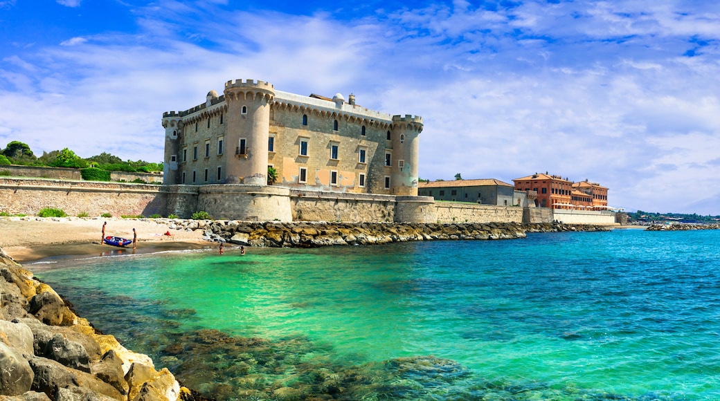 Castles of Italy - medieval Castello Palo Odescalchi and the beach in Ladispoli.