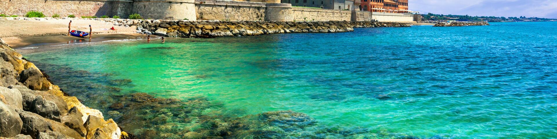 Castles of Italy - medieval Castello Palo Odescalchi and the beach in Ladispoli.