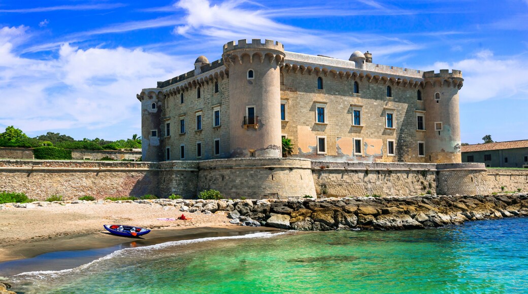 Castles of Italy - medieval Castello Palo Odescalchi and the beach in Ladispoli.