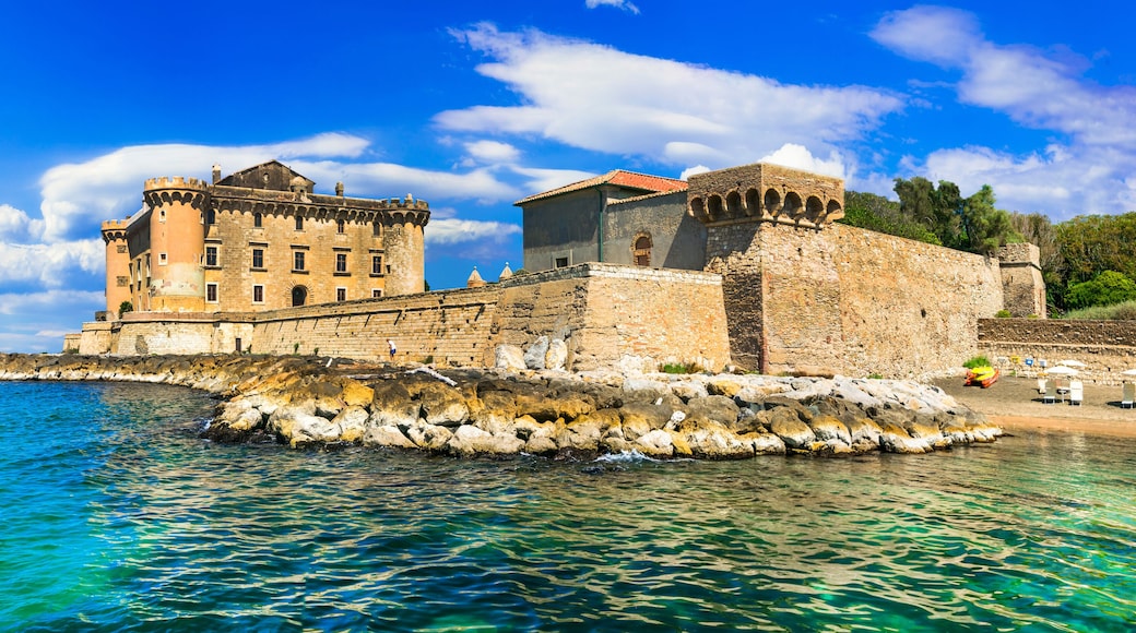 Castle in the sea - medieval impressive fortress in Ladispoli. Italy