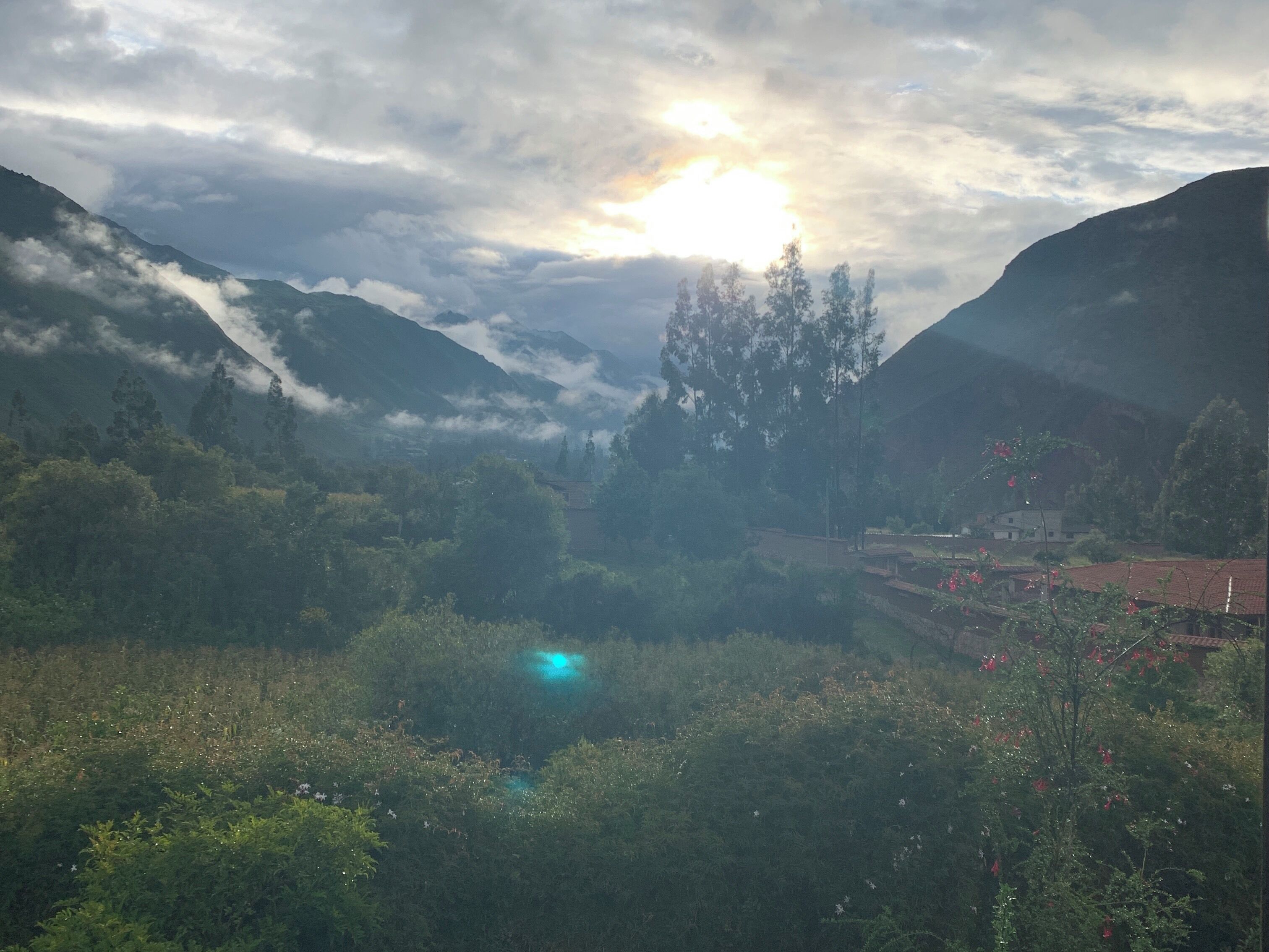 Sunrise over the mountains from the Sacred Valley. It was definitely a room with a view!