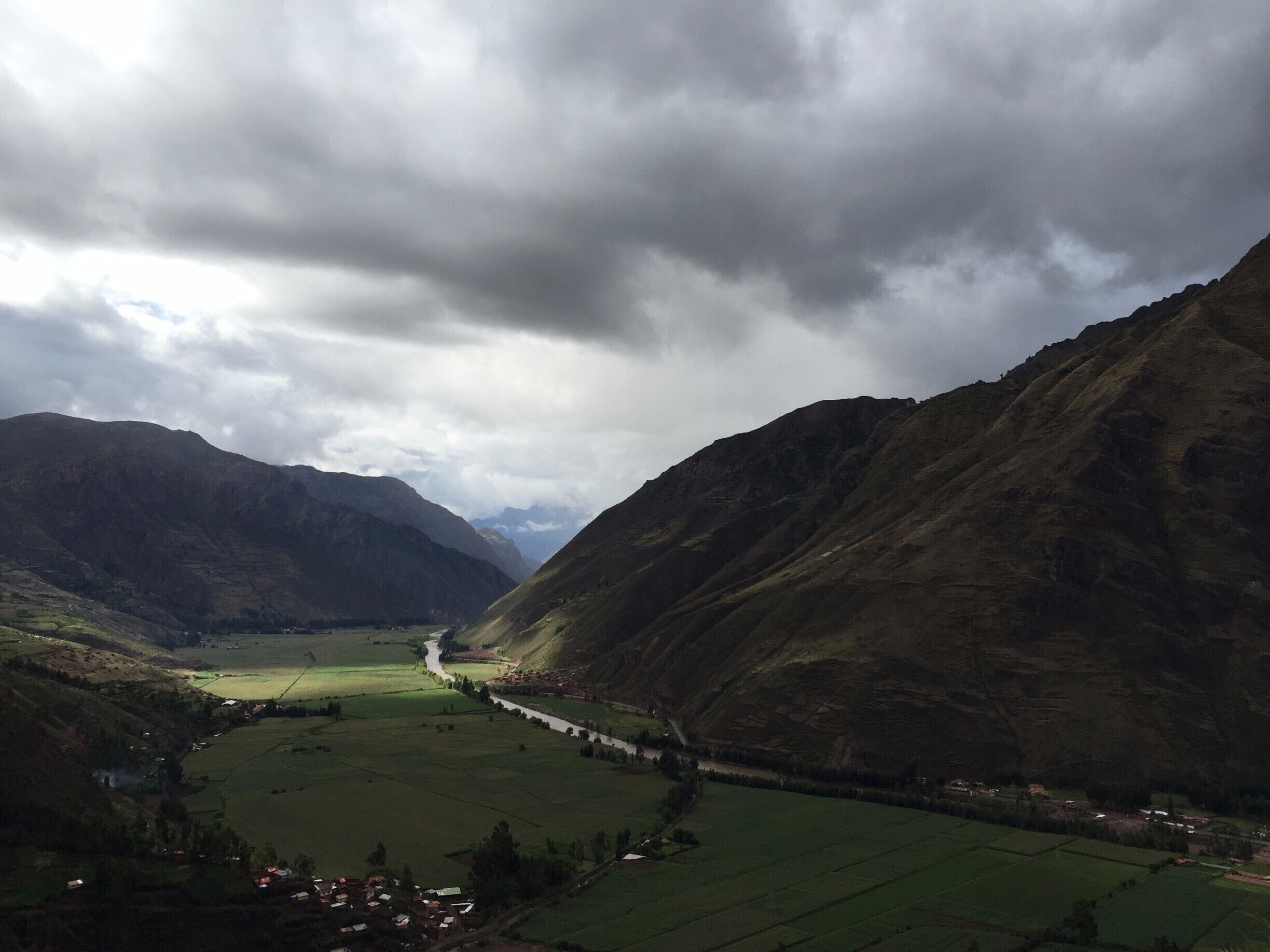 View on the steep track down to the Sacred Valley of the Incas.  