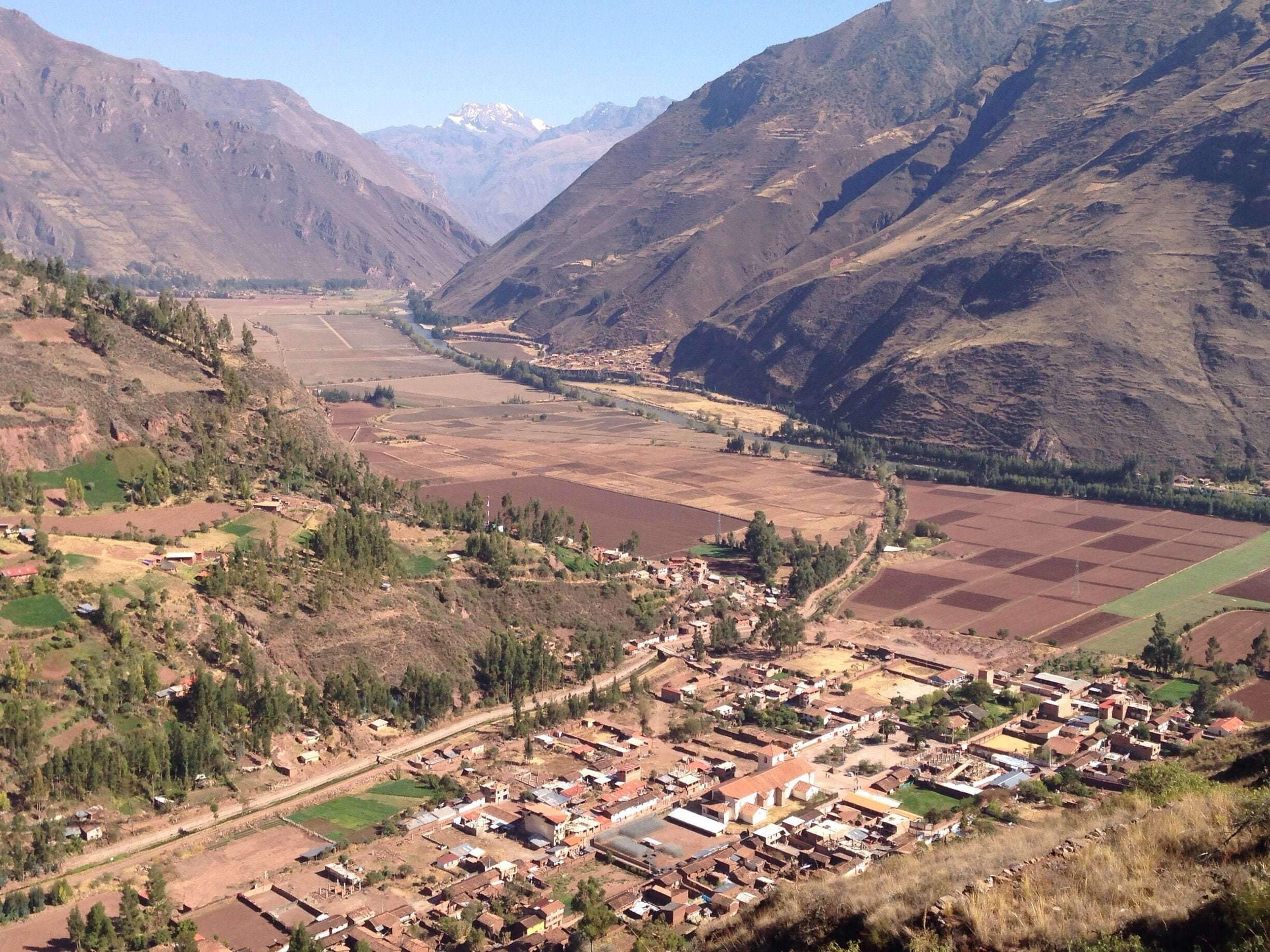 A great viewpoint on the way to Picas and Ollyantaytambo - the Sacred Valley where hummingbirds fly and locals continue to experiment with different plants and planting techniques. 