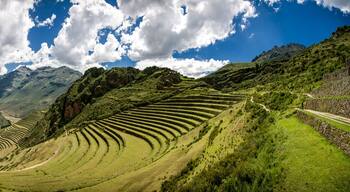 Agricultural terraces in Sacred Valley Moray in Peru. Soth America nature