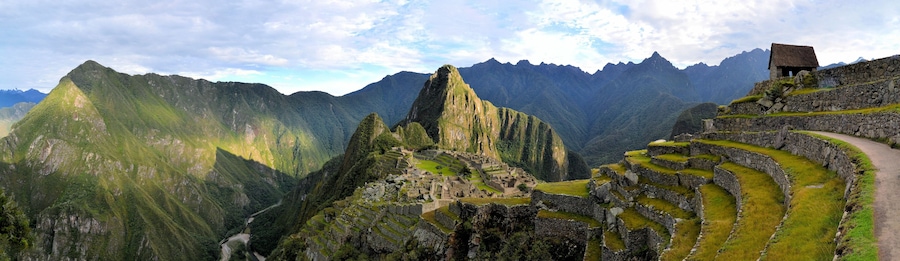 Panorama of Machu Picchu, lost Inca city in the Andes, Peru