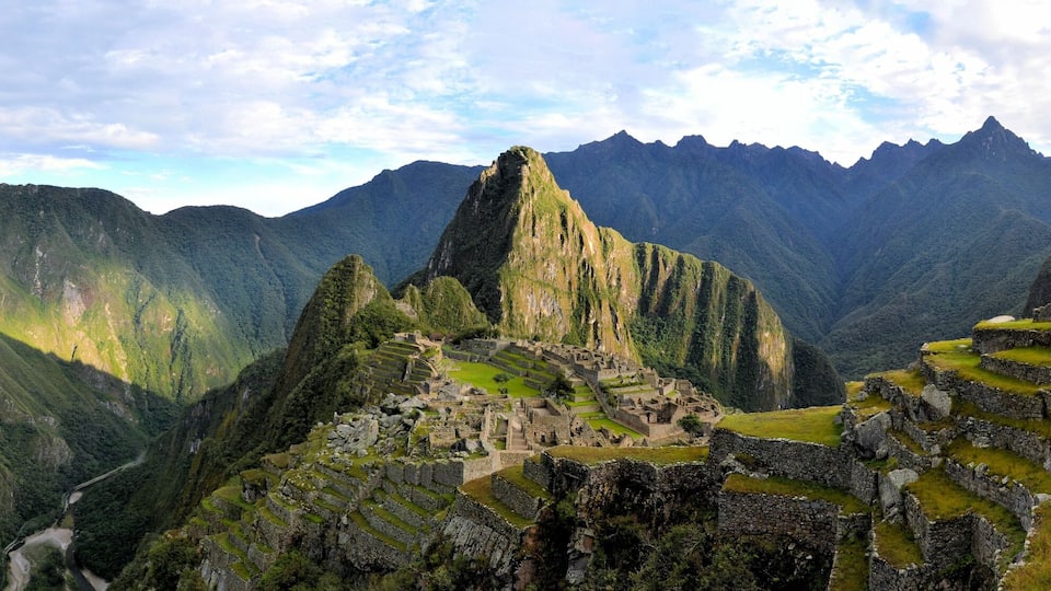 Panorama of Machu Picchu, lost Inca city in the Andes, Peru