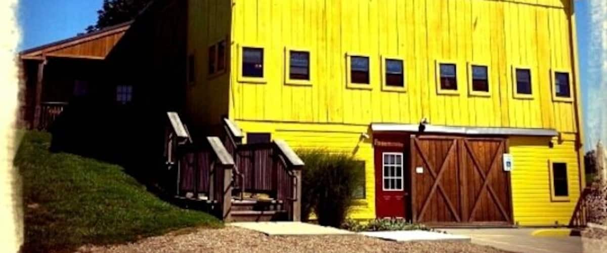 The Yellow Butterfly Winery has a huge, bright yellow (appropriate) barn for tasting and dining.  Beautiful scenery and good wine.