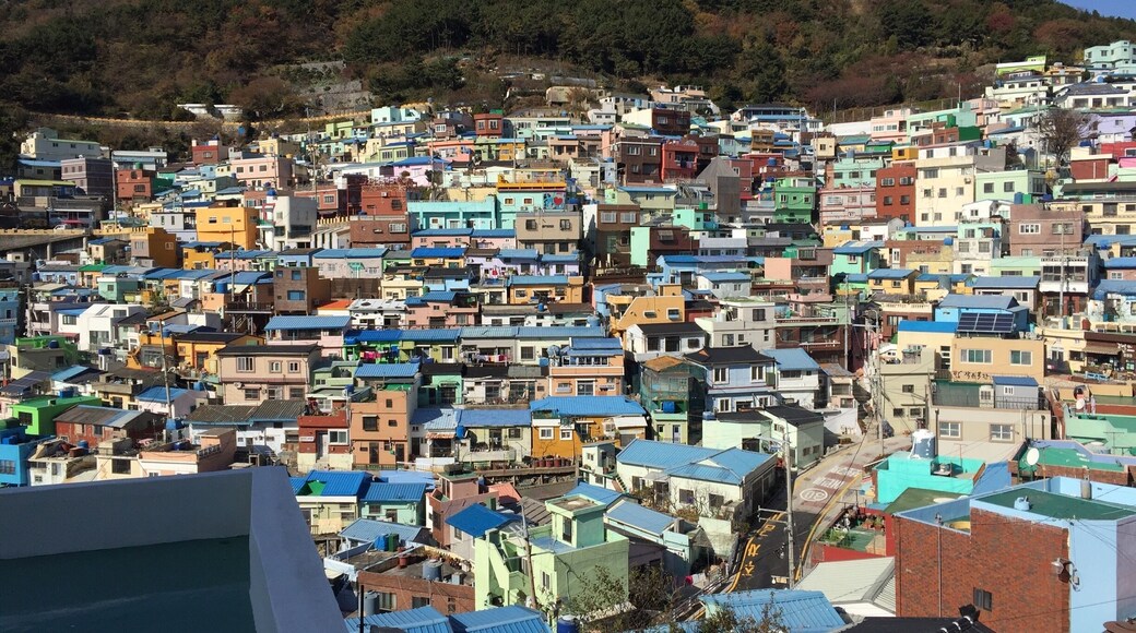 Gamcheon Cultural Village in Korea looks like it belongs in Central America with all the brightly colored buildings that comprise it
