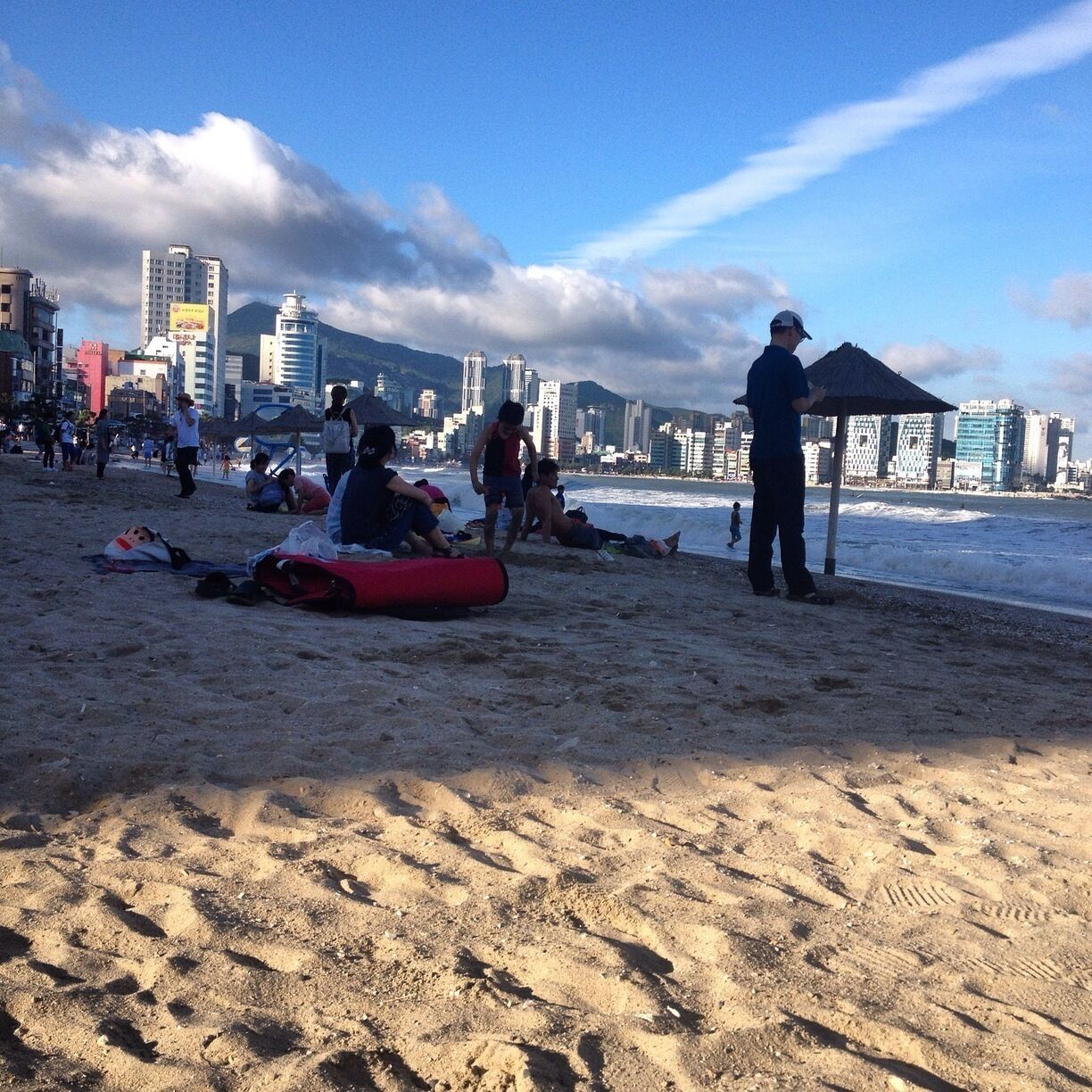 Gwangalli beach, busan. Great in the day and at night, when you can watch the gwangan bridge light show.