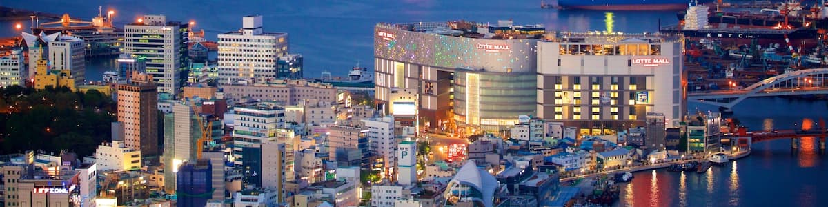 Busan featuring landscape views, a bridge and night scenes