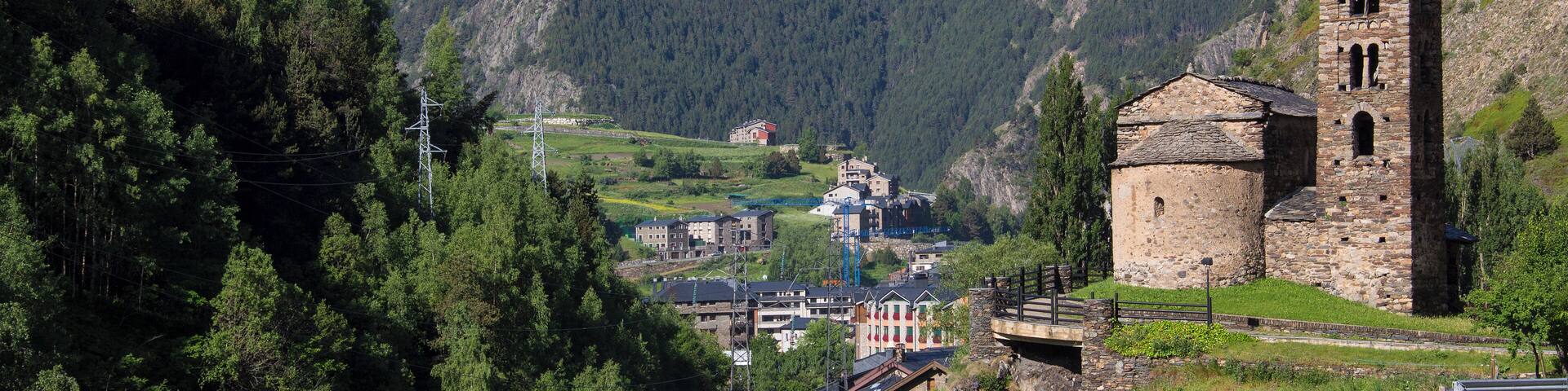 The small autonomous principality of Andorra in the southern Pyrenees, between France and Spain. Andorra is a prosperous country mainly because of its tourism industry, with an estimated 10.2 million