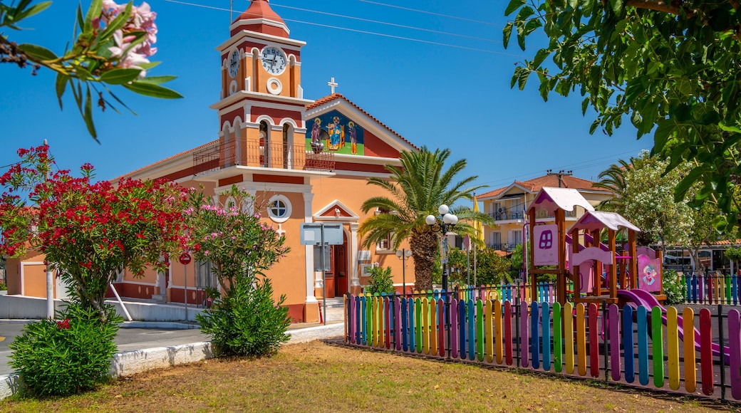 View of Church of Agios Gerasimos in Skala, Skala, Kefalonia, Ionian Islands, Greek Islands