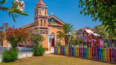 View of Church of Agios Gerasimos in Skala, Skala, Kefalonia, Ionian Islands, Greek Islands