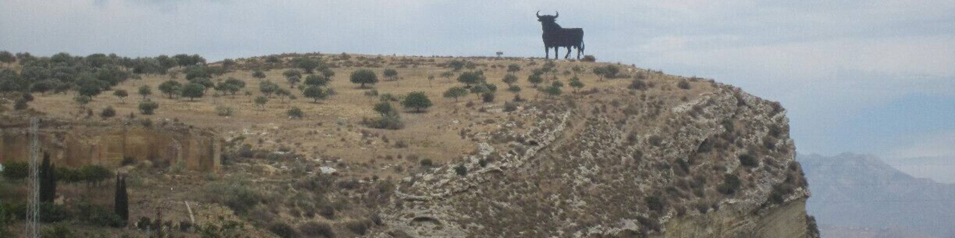 as you enter the town, arriving from Malaga