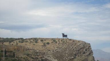 as you enter the town, arriving from Malaga