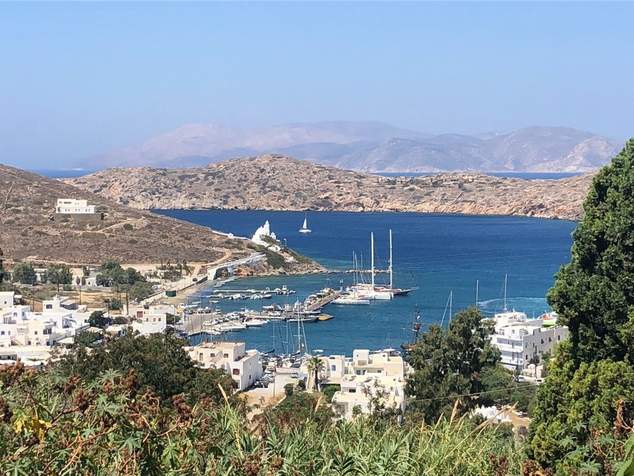View from the steps on the walk down to port #ios #port #iosport #greece #travels #holidays #europe
