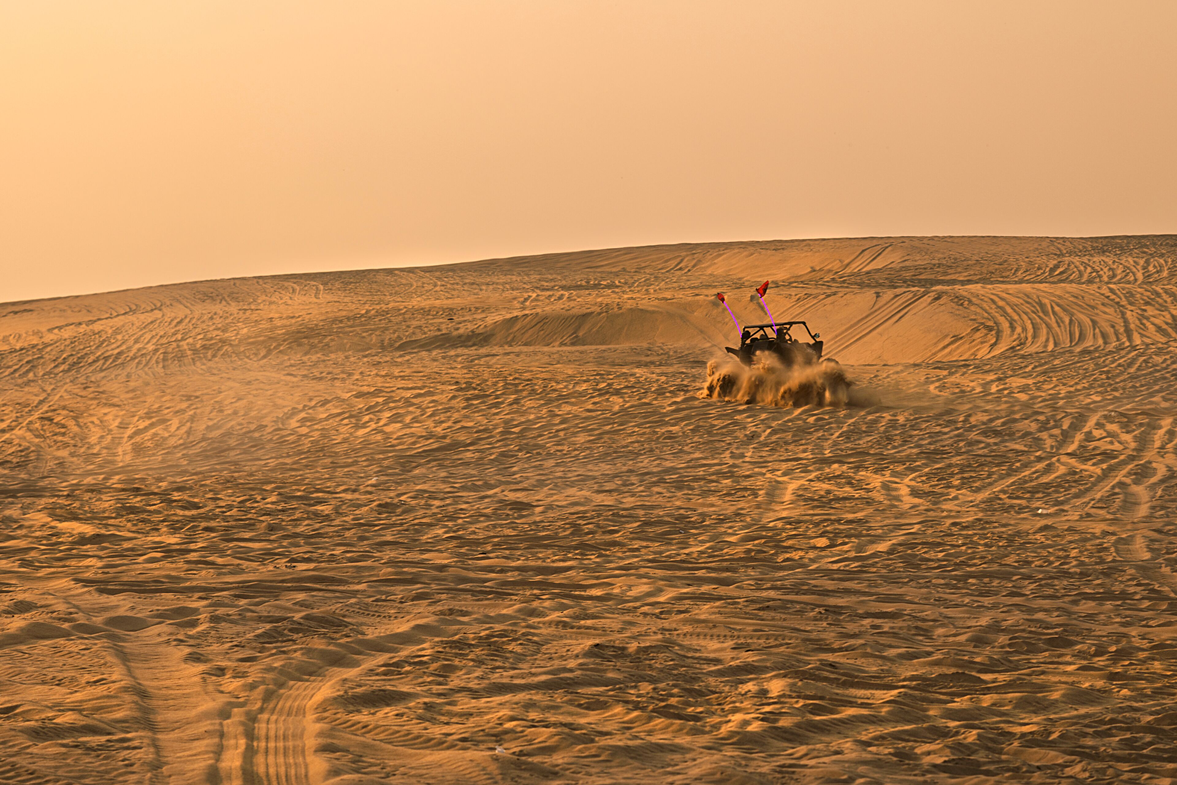 The Mesaieed Desert meets the sea in Doha, Qatar.