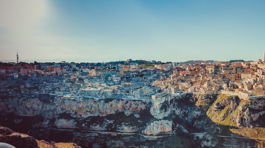Panorama of Matera from Canyon - Puglia - Italy