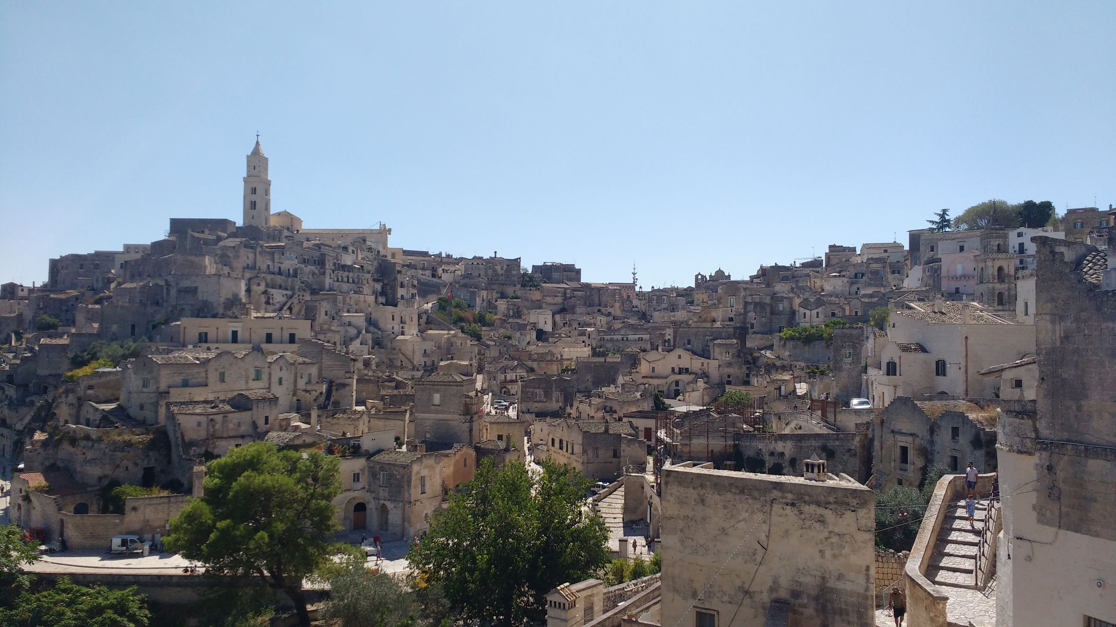 Lovely view of the "Sassi di Matera" taken  just outside the church of San Pietro Barisano. The Sassi are a UNESCO world heritage and have also been the location of numerous films. They're of course also rich of history.