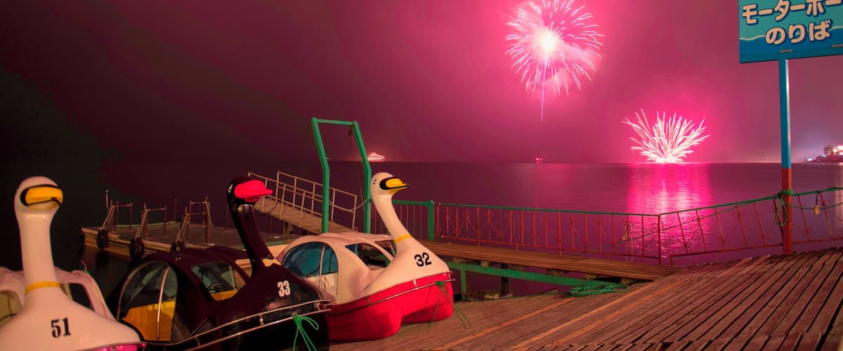 Fireworks at Lake Toya every night.