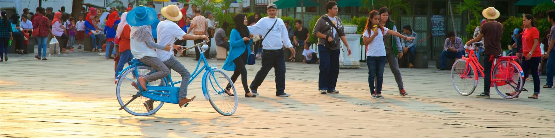 Java featuring a square or plaza and street scenes