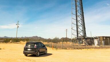 There is nothing out here except this school and the cell phone tower. At least the kids will have service to text in class. I found myself here because I was supposedly meeting people here to go on a hike nobody was there so I took pictures.