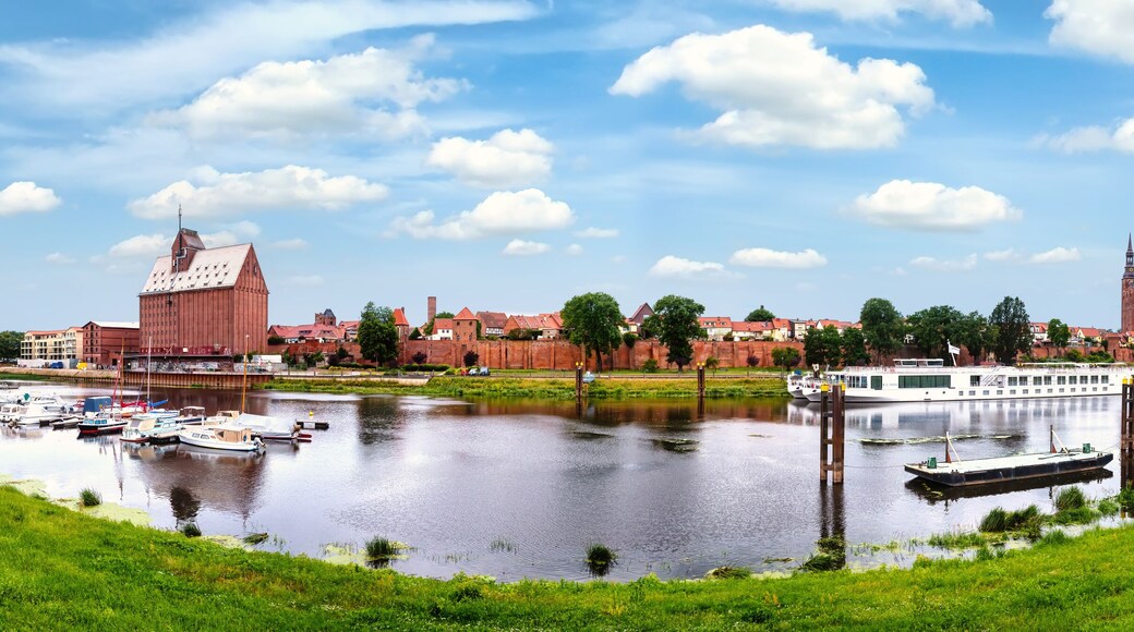 Panorama of the Hanseatic city of Tangermünde on the Elbe in Saxony-Anhalt