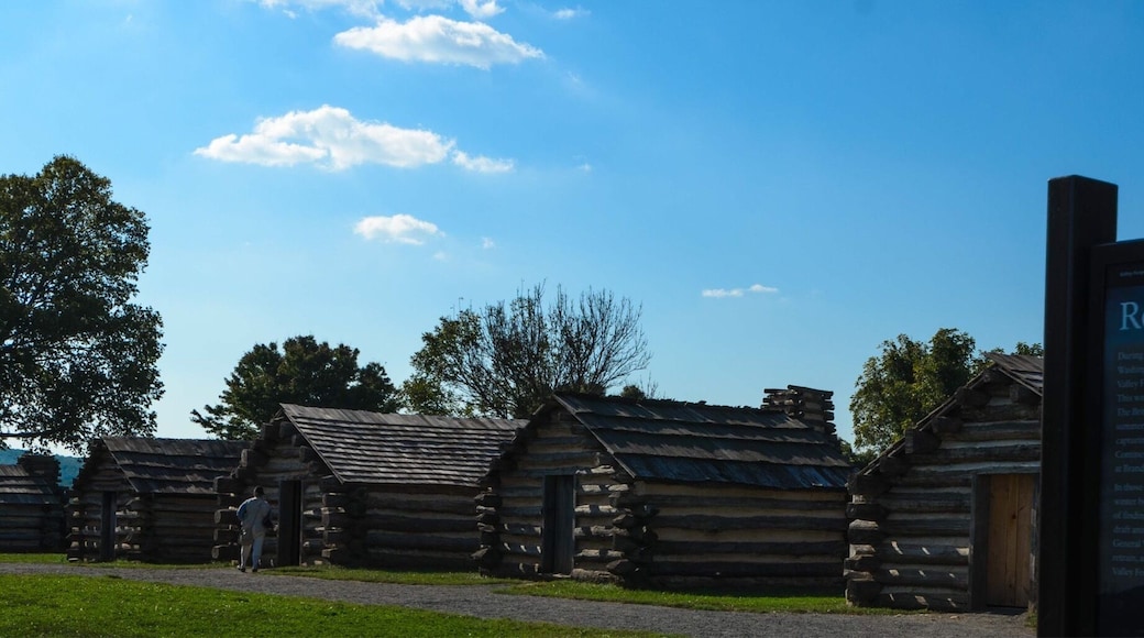 Reconstructed soldier cabins at Valley Forge National Historical Park.