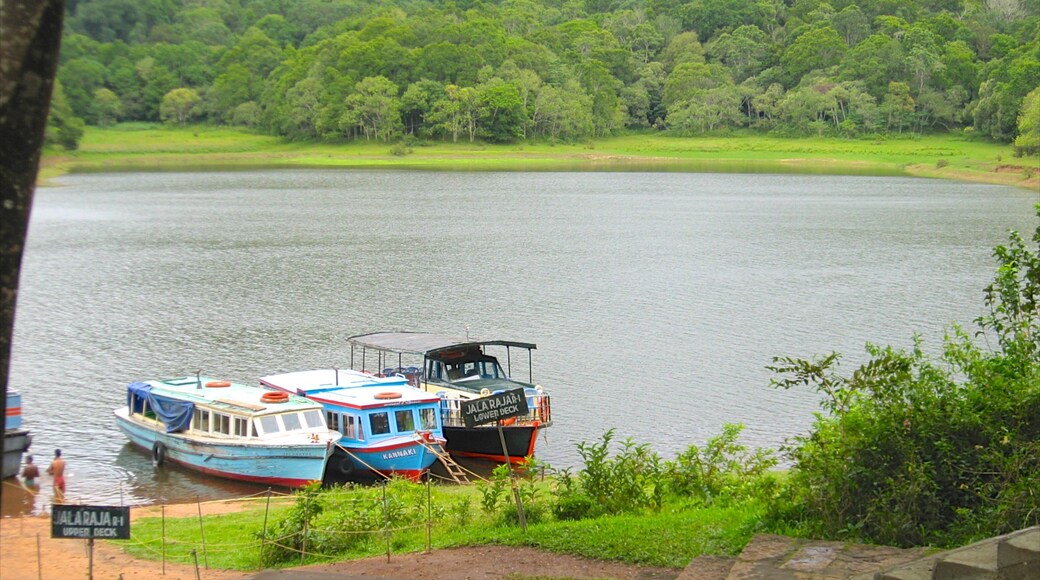 Thekkadi que incluye un lago o abrevadero