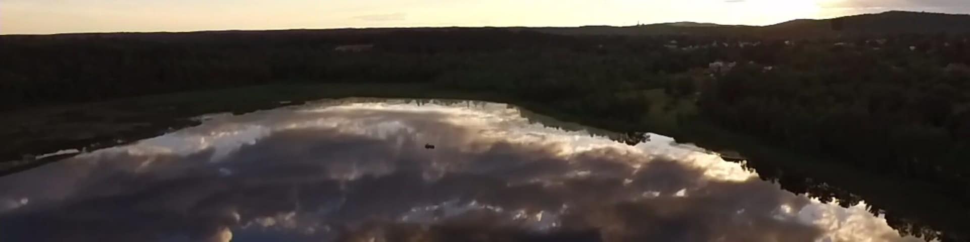 Aerial shot of Hanbury Lake