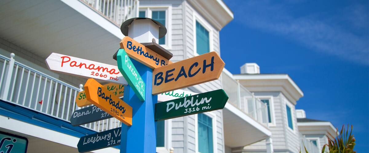 Bethany Beach que incluye señalización