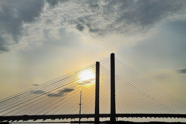 Sunset on the deck of the Big Chill Beach Club. Try the Poke, it is very tasty!