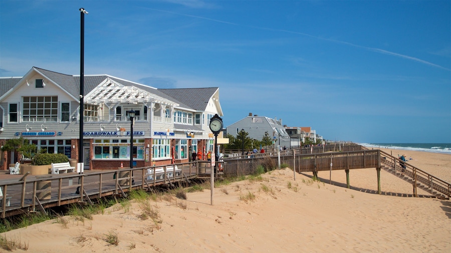 Bethany Beach which includes a small town or village, general coastal views and a beach