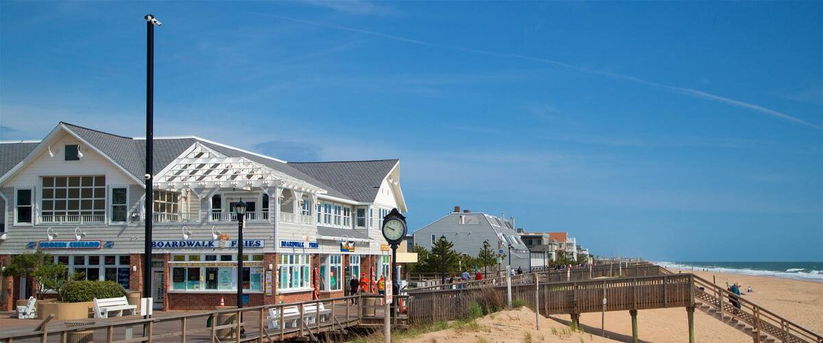 Bethany Beach featuring a small town or village, general coastal views and a beach