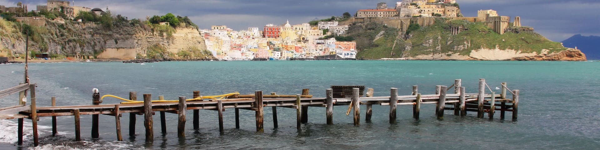 Italy, islands, Procida, travel, nature, sea, waves, mountains, rocks, landscape