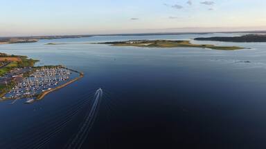 Drone photo of danish river in Jyllinge