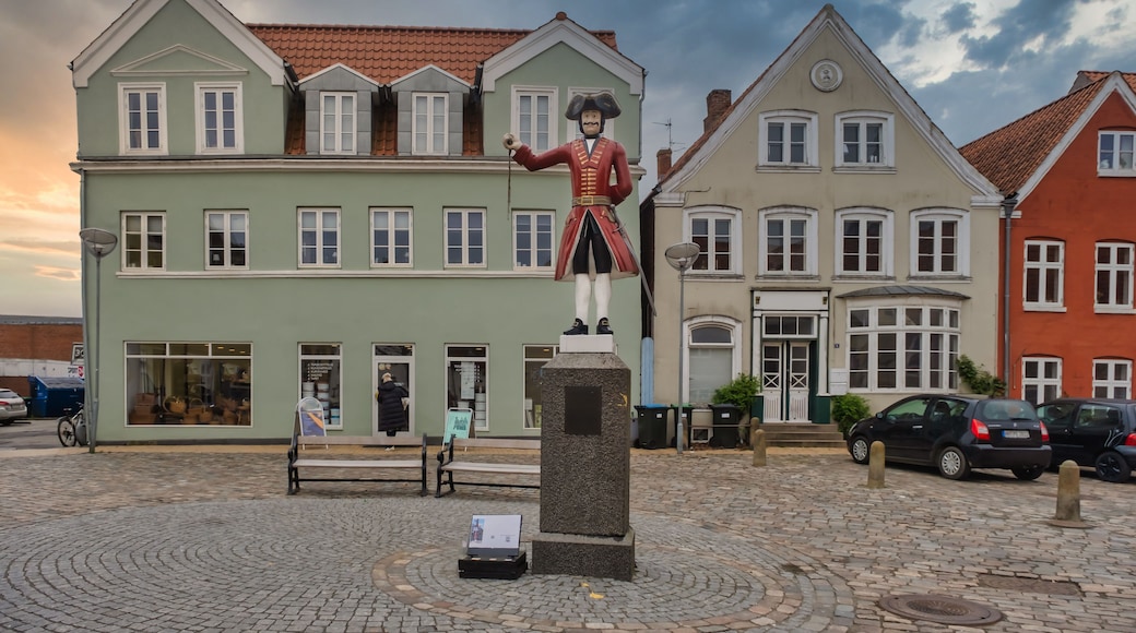 Kagmanden ancient traditional staue in the center of Toender southern Denmark