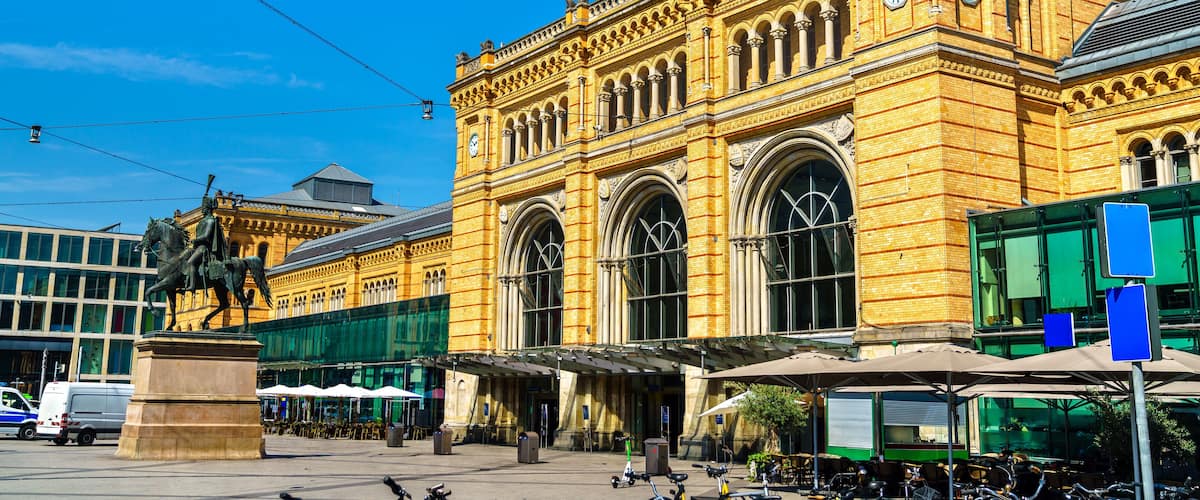 Central railway station of Hanover in Lower Saxony, Germany