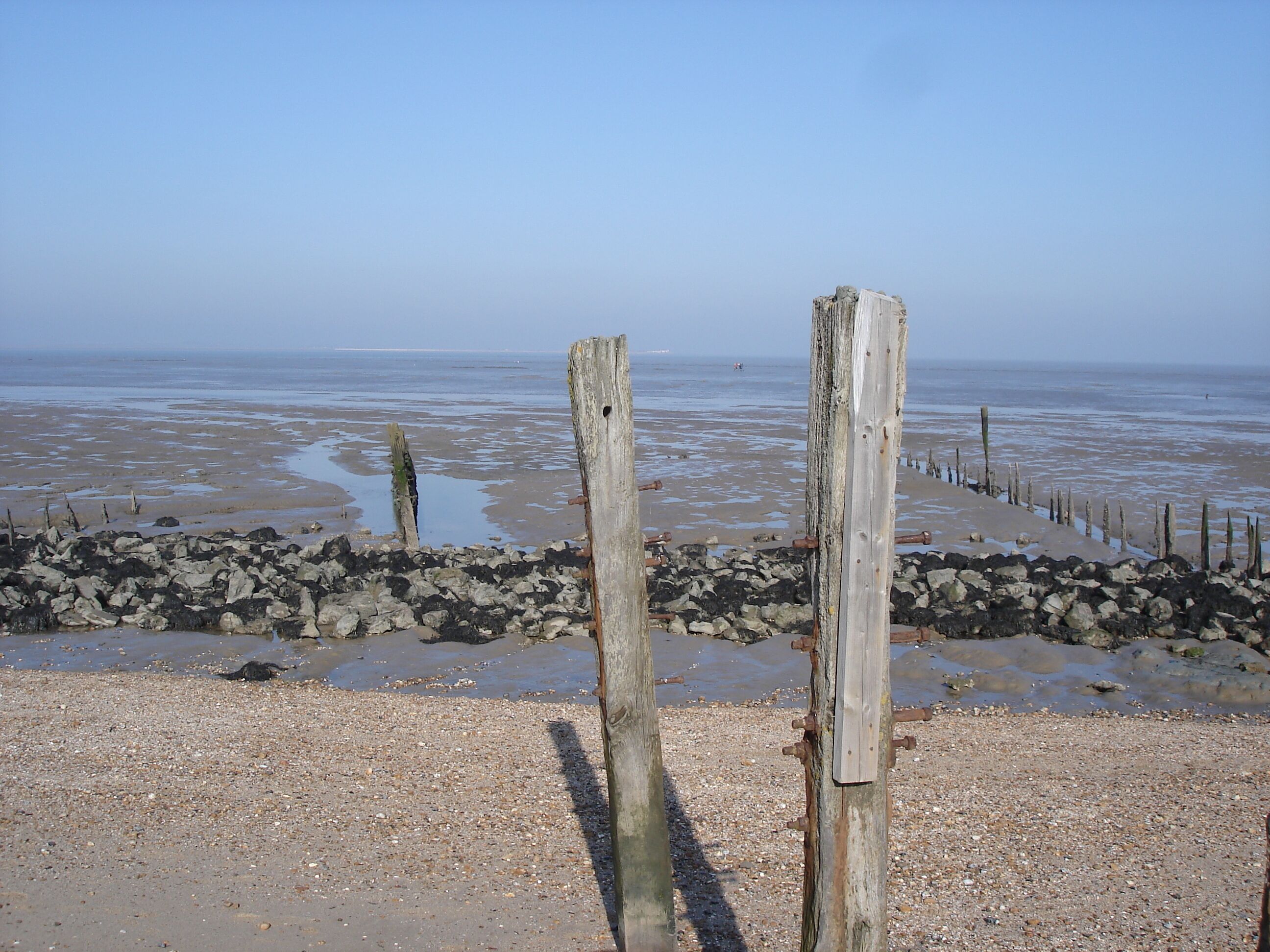 View over South Oaze - bait diggers and Shell Ness in the distance