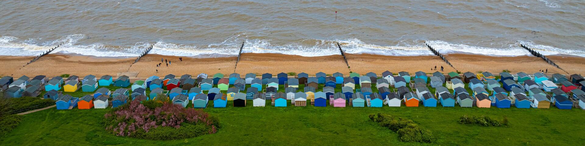 Aerial view of Whitstable, a town on the north coast of Kent in Britain