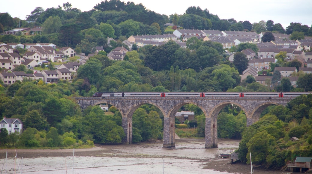 Saltash featuring a river or creek, a small town or village and a bridge