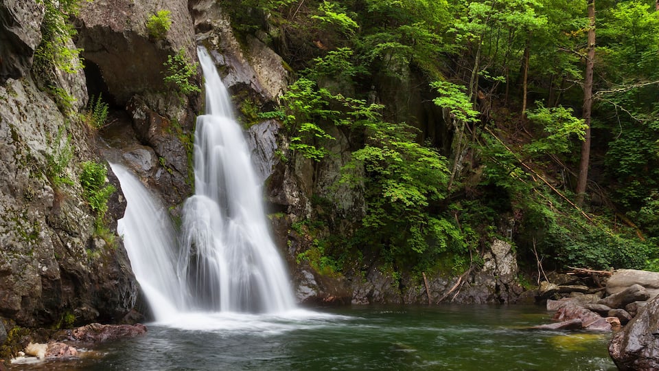 Side View Of Bash Bish Falls