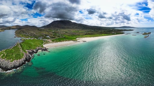 Glassilaun Beach, a white sandy beach situated between Renvyle and Killary bay in county Galway, Ireland