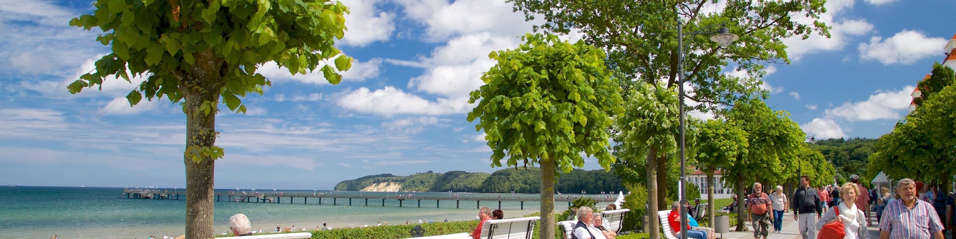Ostseebad Binz which includes street scenes and general coastal views as well as a small group of people