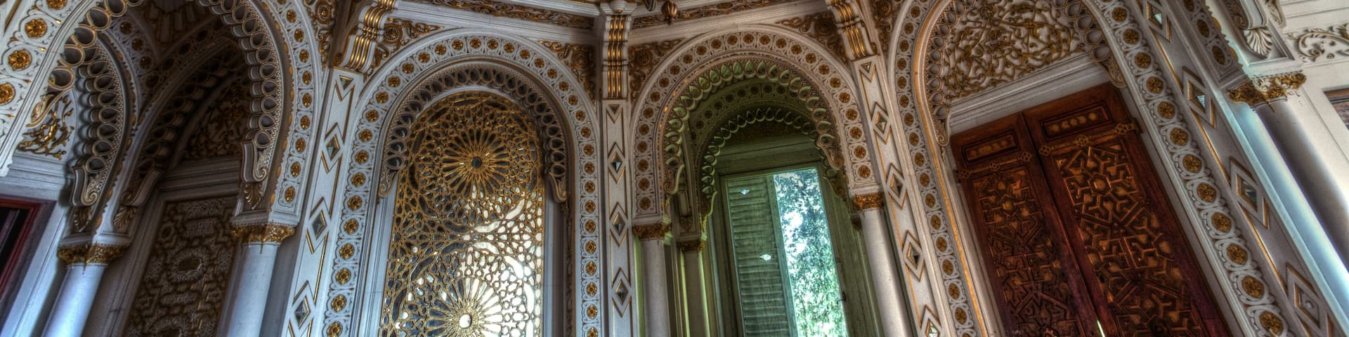 Reggello, Italy - May 12, 2014: One of the ceilings of Sammezzano Castle in moorish architecture style