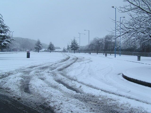 Service station during a blizzard