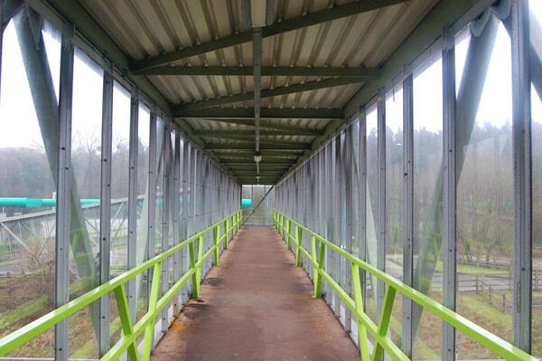 Footbridge interior at Michaelwood services, M5