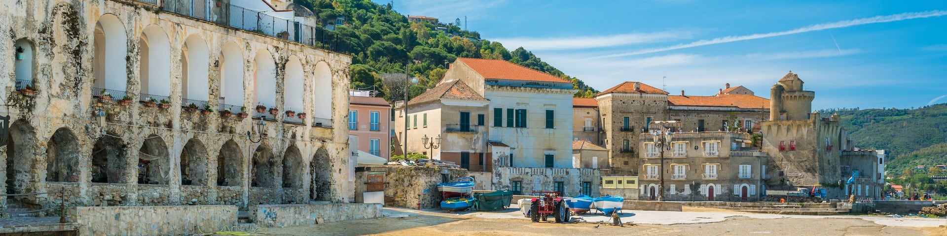 The beautiful village of Santa Maria di Castellabate, Cilento, Campania, southern Italy.