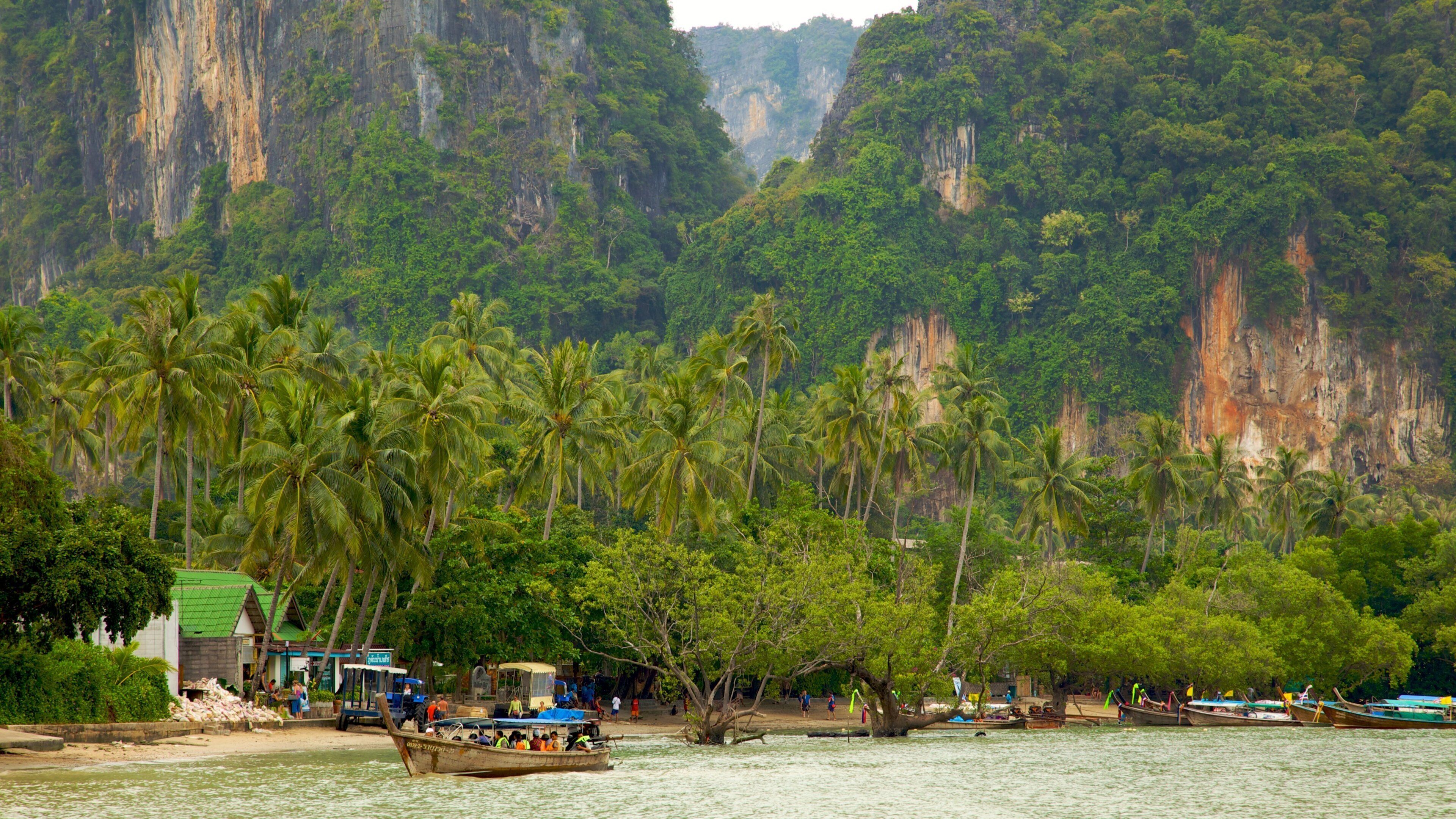 Krabi ofreciendo paseos en lancha, vistas generales de la costa y escenas tropicales