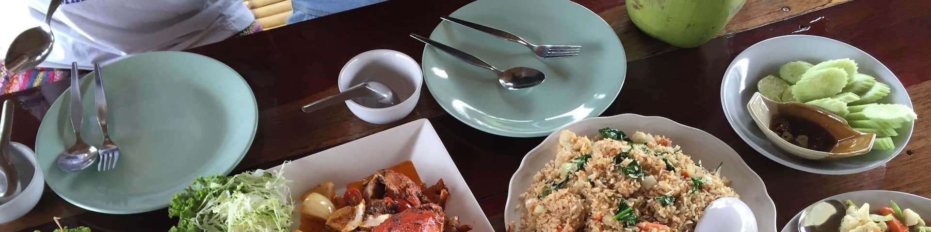 Delicious food by the river